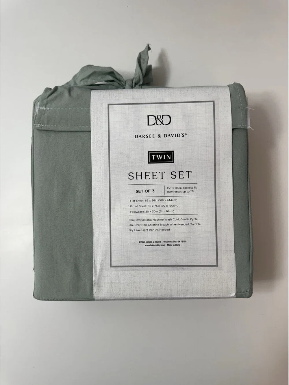 Darsee & David’s 3 Piece Twin Sheet Set Sage Green